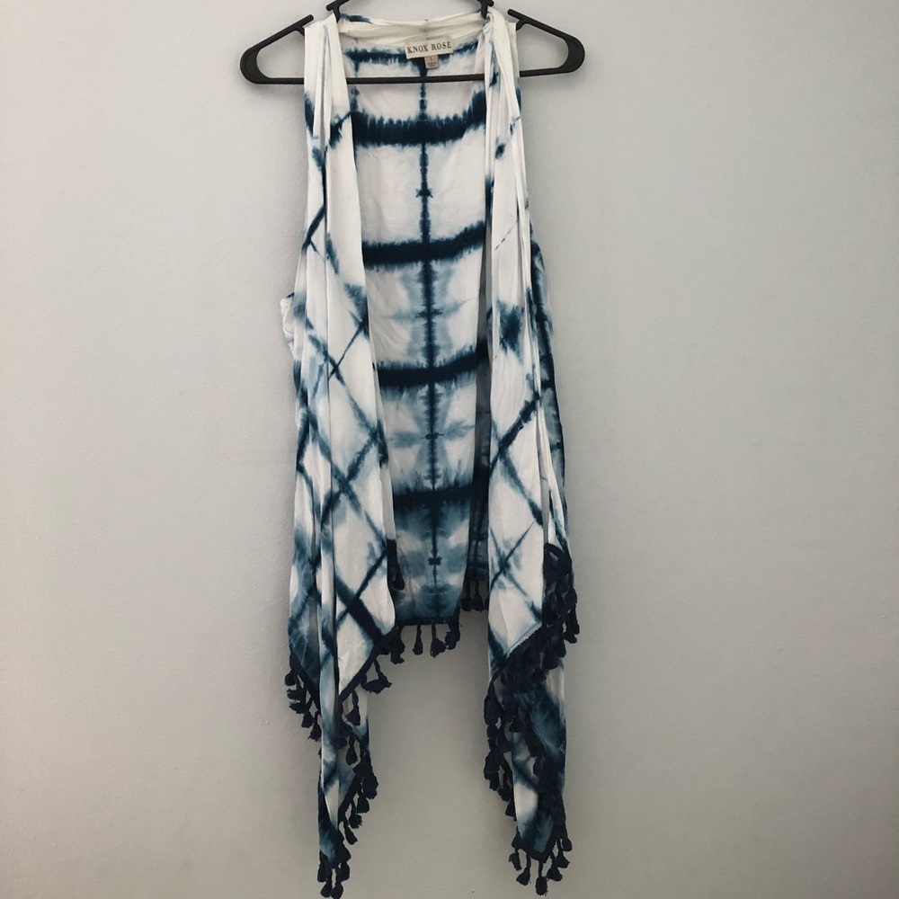 Knox Rose Tie-Dyed Vest with Tassels